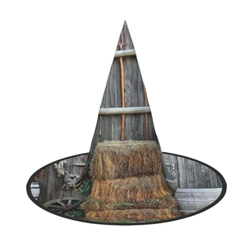 GZHYHAKAN Halloween-Hut aus Holz, Scheune, Landschaft, Druck, für Partys, Karneval, Rollenspiele, leicht, bequem GZHYHAKAN Halloween-Hut aus Holz, Scheune, Landschaft, Druck, für Partys, Karneval, Rollenspiele, leicht, bequem von GZHYHAKAN