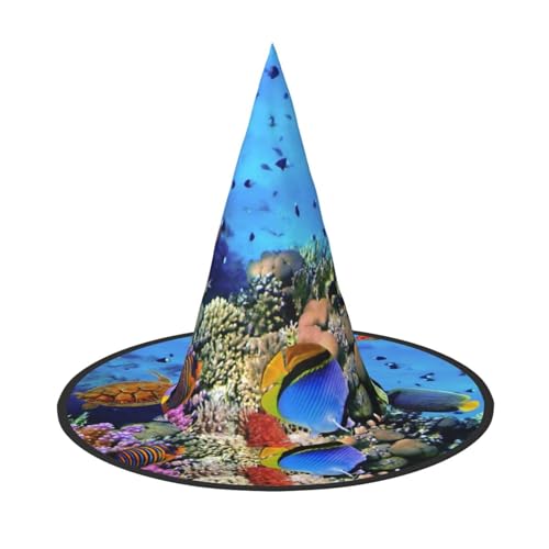 GZHYHAKAN Halloween-Hut mit Fisch-Druck, für Partys, Karneval und Rollenspiele, leicht, bequem von GZHYHAKAN