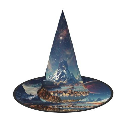 GZHYHAKAN Halloween-Hut mit Planetendruck für Partys, Karneval und Rollenspiele - leicht, bequem von GZHYHAKAN