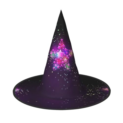 GZHYHAKAN Halloween-Hut mit farbigen Sternen für Partys, Karneval und Rollenspiele – leicht, bequem von GZHYHAKAN