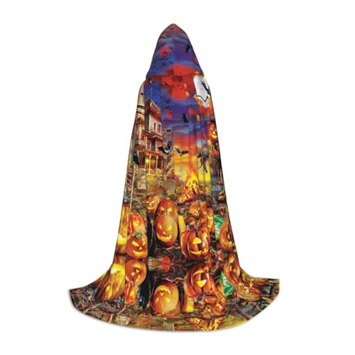 GZHYHAKAN Halloween-Kapuzenumhang mit Totenkopf-Aufdruck für Jugendliche, perfekt für Halloween, Rollenspiele und Themenpartys GZHYHAKAN Halloween-Kapuzenumhang mit Totenkopf-Aufdruck für Jugendliche, perfekt für Halloween, Rollenspiele und Themenpartys von GZHYHAKAN