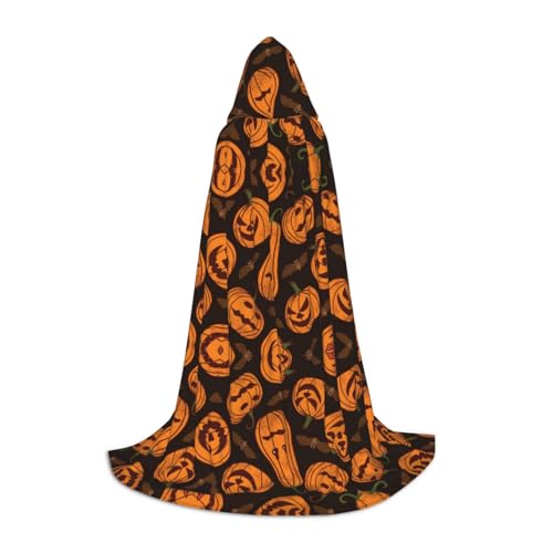 GZHYHAKAN Halloween-Kürbis-Druck, Kapuzenumhang für Teenager, perfekt für Halloween, Rollenspiele und Themenpartys GZHYHAKAN Halloween-Kürbis-Druck, Kapuzenumhang für Teenager, perfekt für Halloween, Rollenspiele und Themenpartys von GZHYHAKAN