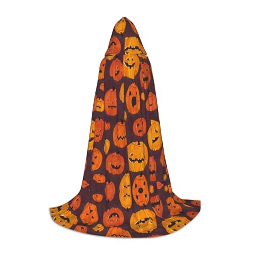 GZHYHAKAN Halloween-Kürbis-Druck, Kapuzenumhang für Teenager, perfekt für Halloween, Rollenspiele und Themenpartys GZHYHAKAN Halloween-Kürbis-Druck, Kapuzenumhang für Teenager, perfekt für Halloween, Rollenspiele und Themenpartys von GZHYHAKAN