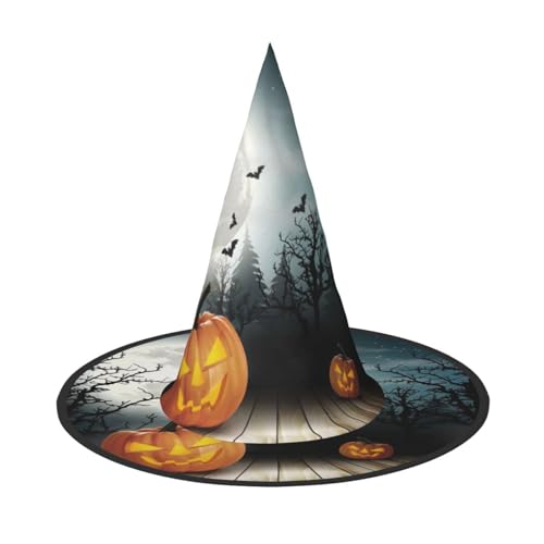GZHYHAKAN Halloween Mond Fledermaus Kürbis Druck Halloween Hut für Partys, Karneval und Rollenspiele - leicht, bequem von GZHYHAKAN
