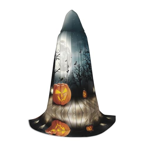GZHYHAKAN Halloween Moon Fledermaus Kürbis Druck Kapuzenumhang für Jugendliche Perfekt für Halloween, Rollenspiele und Themenpartys GZHYHAKAN Halloween Moon Fledermaus Kürbis Druck Kapuzenumhang für Jugendliche Perfekt für Halloween, Rollenspiele und Themenpartys von GZHYHAKAN
