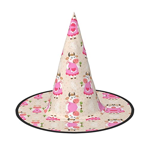GZHYHAKAN Hübscher rosa Cartoon-Kuh-Druck, Halloween-Hut für Partys, Karneval und Rollenspiele - leicht, bequem GZHYHAKAN Hübscher rosa Cartoon-Kuh-Druck, Halloween-Hut für Partys, Karneval und Rollenspiele - leicht, bequem von GZHYHAKAN