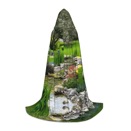 GZHYHAKAN Kapuzenumhang mit Frühlingsgrasdruck für Jugendliche, perfekt für Halloween, Rollenspiele und Themenpartys GZHYHAKAN Kapuzenumhang mit Frühlingsgrasdruck für Jugendliche, perfekt für Halloween, Rollenspiele und Themenpartys von GZHYHAKAN