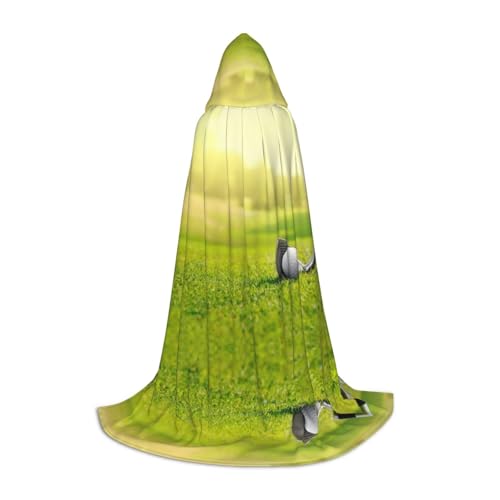 GZHYHAKAN Kapuzenumhang mit Golf-Gras-Druck, für Jugendliche, perfekt für Halloween, Rollenspiele und Themenpartys GZHYHAKAN Kapuzenumhang mit Golf-Gras-Druck, für Jugendliche, perfekt für Halloween, Rollenspiele und Themenpartys von GZHYHAKAN