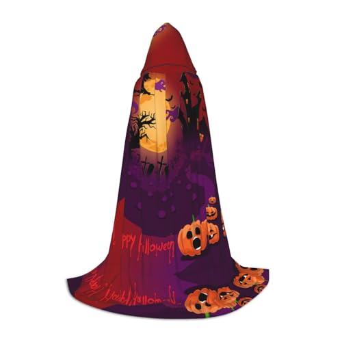 GZHYHAKAN Kapuzenumhang mit Halloween-Aufdruck für Teenager, perfekt für Halloween, Rollenspiele und Themenpartys GZHYHAKAN Kapuzenumhang mit Halloween-Aufdruck für Teenager, perfekt für Halloween, Rollenspiele und Themenpartys von GZHYHAKAN