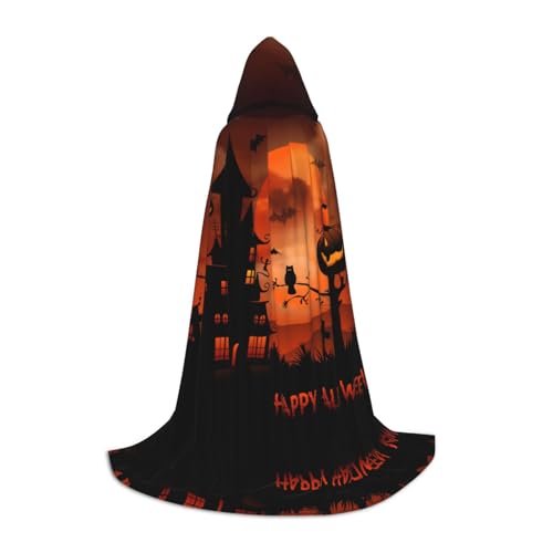GZHYHAKAN Kapuzenumhang mit Halloween-Aufdruck für Teenager, perfekt für Halloween, Rollenspiele und Themenpartys GZHYHAKAN Kapuzenumhang mit Halloween-Aufdruck für Teenager, perfekt für Halloween, Rollenspiele und Themenpartys von GZHYHAKAN