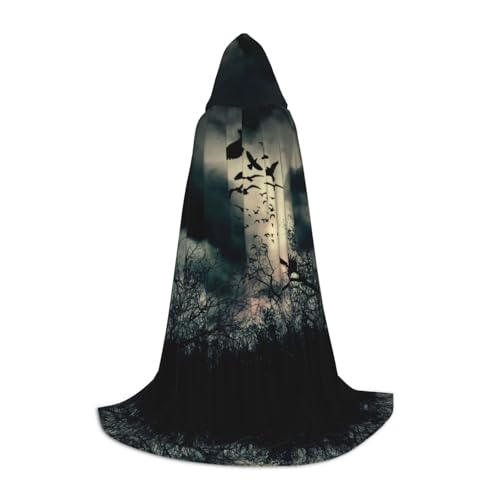 GZHYHAKAN Kapuzenumhang mit Nachtkrähen für Jugendliche, perfekt für Halloween, Rollenspiele und Themenpartys GZHYHAKAN Kapuzenumhang mit Nachtkrähen für Jugendliche, perfekt für Halloween, Rollenspiele und Themenpartys von GZHYHAKAN