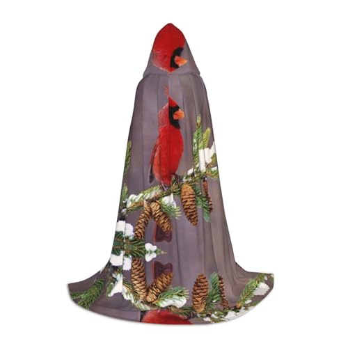 GZHYHAKAN Kapuzenumhang mit Vogelzweig-Druck, für Teenager, perfekt für Halloween, Rollenspiele und Themenpartys von GZHYHAKAN