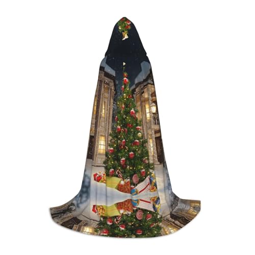 GZHYHAKAN Kapuzenumhang mit Weihnachtsbaumdruck für Jugendliche, perfekt für Halloween, Rollenspiele und Themenpartys GZHYHAKAN Kapuzenumhang mit Weihnachtsbaumdruck für Jugendliche, perfekt für Halloween, Rollenspiele und Themenpartys von GZHYHAKAN