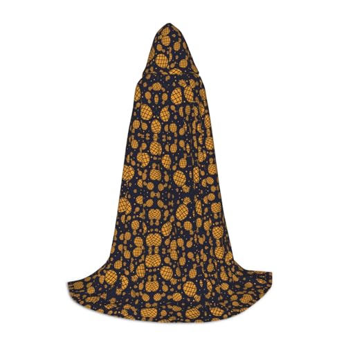 GZHYHAKAN Kapuzenumhang mit goldenem Ananas-Druck, für Teenager, perfekt für Halloween, Rollenspiele und Themenpartys GZHYHAKAN Kapuzenumhang mit goldenem Ananas-Druck, für Teenager, perfekt für Halloween, Rollenspiele und Themenpartys von GZHYHAKAN