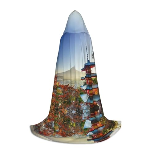 GZHYHAKAN Kapuzenumhang mit japanischem Berg Fuji-Landschaftsdruck für Teenager, perfekt für Halloween, Rollenspiele und Themenpartys GZHYHAKAN Kapuzenumhang mit japanischem Berg Fuji-Landschaftsdruck für Teenager, perfekt für Halloween, Rollenspiele und Themenpartys von GZHYHAKAN
