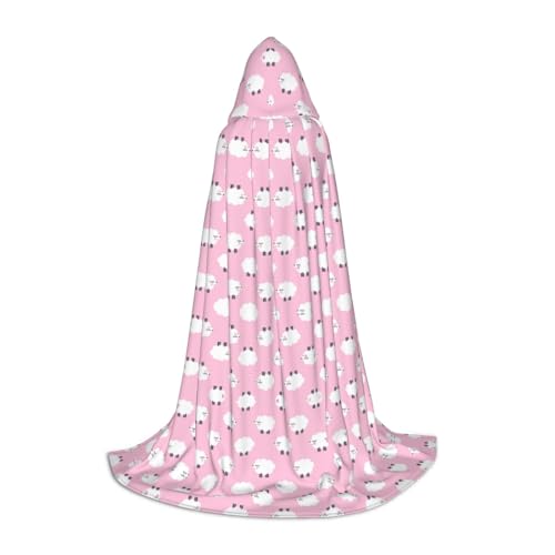 GZHYHAKAN Kapuzenumhang mit rosa Schaf-Aufdruck, für Teenager, perfekt für Halloween, Rollenspiele und Themenpartys GZHYHAKAN Kapuzenumhang mit rosa Schaf-Aufdruck, für Teenager, perfekt für Halloween, Rollenspiele und Themenpartys von GZHYHAKAN