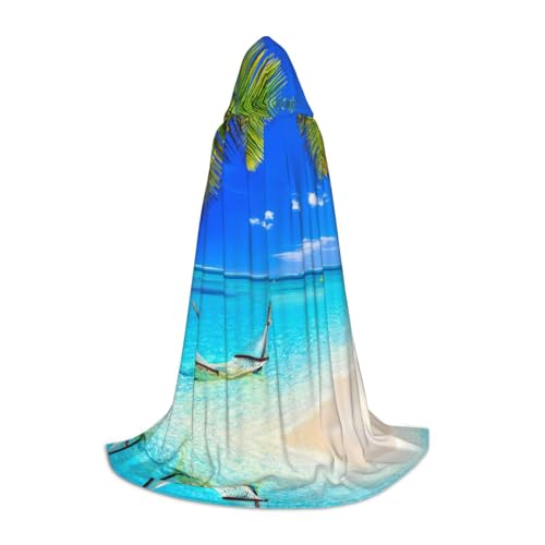GZHYHAKAN Kapuzenumhang mit tropischem Sonnenstrand für Teenager, perfekt für Halloween, Rollenspiele und Themenpartys GZHYHAKAN Kapuzenumhang mit tropischem Sonnenstrand für Teenager, perfekt für Halloween, Rollenspiele und Themenpartys von GZHYHAKAN