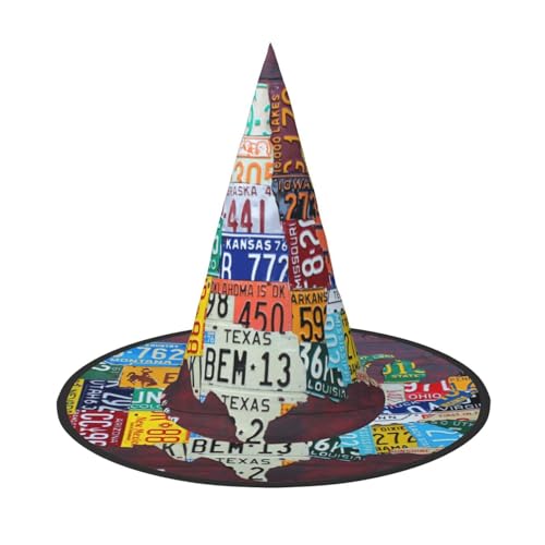 GZHYHAKAN Nummernschild Karte Druck Halloween Hut für Partys, Karneval und Rollenspiele - leicht, bequem von GZHYHAKAN