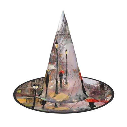 GZHYHAKAN Rainy Street In Paris Print Halloween Hut für Partys, Karneval und Rollenspiele - leicht, bequem von GZHYHAKAN