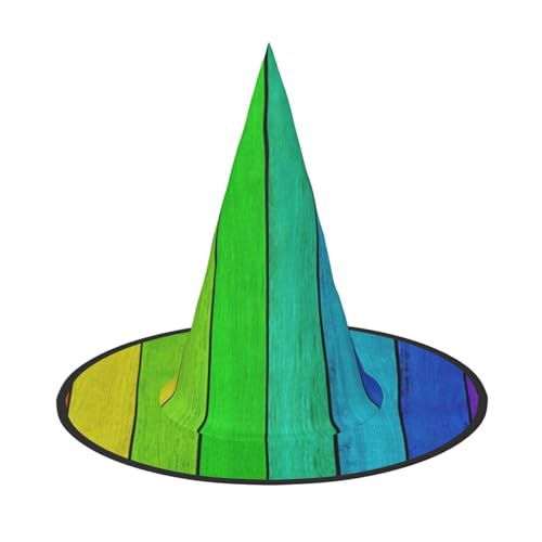 GZHYHAKAN Regenbogenfarbener Holzhintergrund, Halloween-Hut für Partys, Karneval und Rollenspiele – leicht, bequem GZHYHAKAN Regenbogenfarbener Holzhintergrund, Halloween-Hut für Partys, Karneval und Rollenspiele – leicht, bequem von GZHYHAKAN