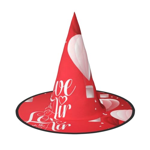 GZHYHAKAN Romantischer Herzballon-Druck Halloween Hut für Partys, Karneval und Rollenspiele - leicht, bequem von GZHYHAKAN