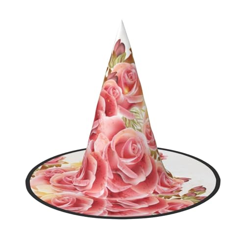 GZHYHAKAN Rosa Rose Blossom Print Halloween Hut für Partys, Karneval und Rollenspiele - leicht, bequem von GZHYHAKAN