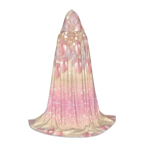 GZHYHAKAN Rosa glitzernder Ballon-Druck, Kapuzenumhang für Teenager, perfekt für Halloween, Rollenspiele und Themenpartys von GZHYHAKAN