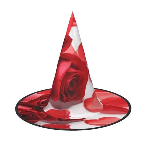 GZHYHAKAN Rote Rose Print Halloween Hut für Partys, Karneval und Rollenspiele - leicht, bequem von GZHYHAKAN