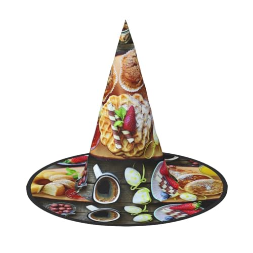 GZHYHAKAN Schöner Frühstücksdruck Halloween Hut für Partys, Karneval und Rollenspiele - leicht, bequem von GZHYHAKAN