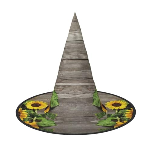 GZHYHAKAN Sonnenblumen Holzbrett Druck Halloween Hut für Partys, Karneval und Rollenspiele - leicht, bequem GZHYHAKAN Sonnenblumen Holzbrett Druck Halloween Hut für Partys, Karneval und Rollenspiele - leicht, bequem von GZHYHAKAN