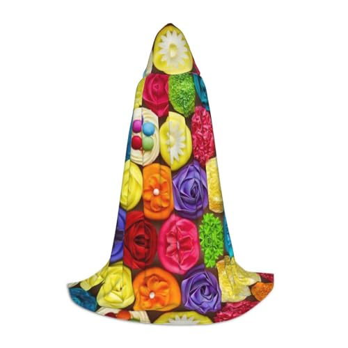 GZHYHAKAN Umhang mit bunten Cupcakes und Regenbogenblumen, mit Kapuze, für Teenager, perfekt für Halloween, Rollenspiele und Themenpartys GZHYHAKAN Umhang mit bunten Cupcakes und Regenbogenblumen, mit Kapuze, für Teenager, perfekt für Halloween, Rollenspiele und Themenpartys von GZHYHAKAN