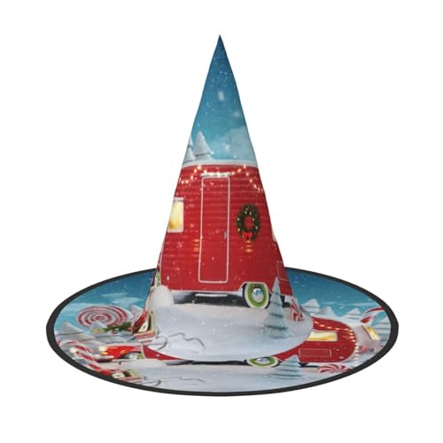 GZHYHAKAN Weihnachtsmütze mit rotem Camper-Druck, Halloween-Hut für Partys, Karneval und Rollenspiele - leicht, bequem von GZHYHAKAN