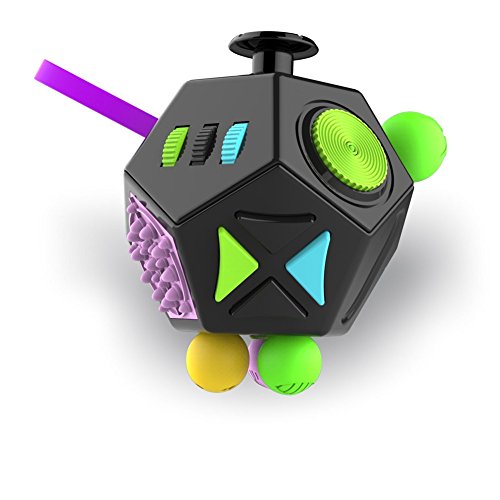 Esoes Fidget Cube 12 Seiten Stresswürfel, Angst Entlastung, Tragbares Anti Stress Spielzeug für Kinder und Erwachsene mit ADHS ADD OCD Autismus von Esoes