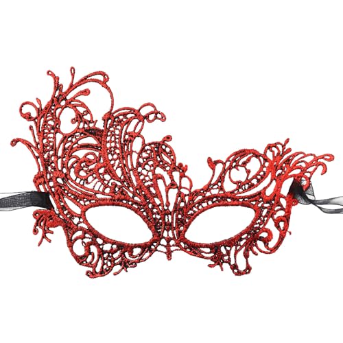 GZSRTT Halbmaske Karneval Herren,Maske Gesicht Verkleidung Teufel Maske Damen Spitzenmaske Damen Maskenball Herren Maske Das Phantom Der Oper Schwarze Maske Augenmaske Karneval,Maskenballmaske Für Fra von GZSRTT