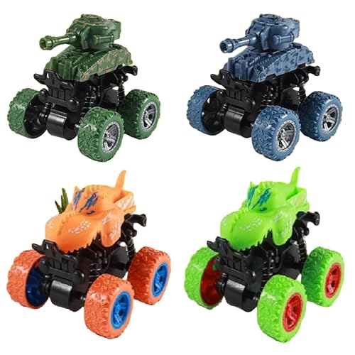 2 Stück Monster Truck, Monstertruck Auto Spielzeug,Spielzeugauto für Kinder ab 3+ Jahre,Große Gummiräder 4x4 Power Trägheitsbetriebene Fahrzeuge,360 Grad Rotierende, Rennwagen Spielsets für Kinder (C) von GZWY