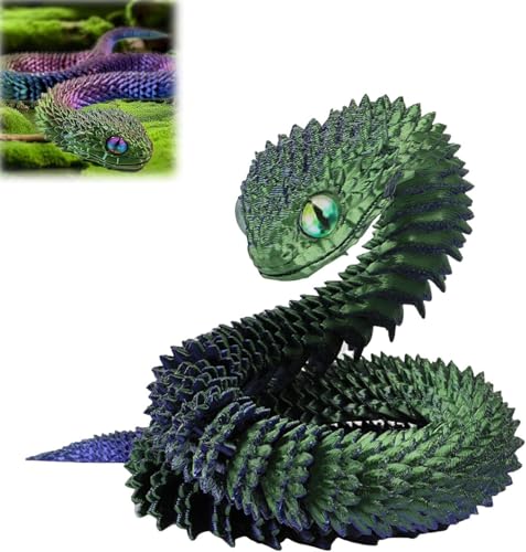 GZWY 3D Gedruckte Tiere Set, Weihnachten Deko Flexible Schlangen Spielzeug, Artikulierbare Fidget Toys, Dekoration für Büro und Zuhause, Weihnachten Geschenke (B 30CM) von GZWY
