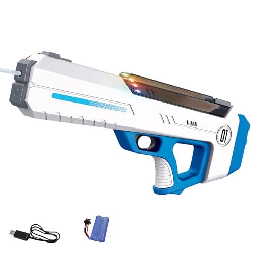 Elektrische Wasserpistole für Erwachsene Kinder,Wasserpistole Elektrisch mit 350ml Große Kapazität Tank,Automatische Wasserabsorption Water Gun mit LED Licht für Sommer Draußen Strand Pool Garten (A) von GZWY