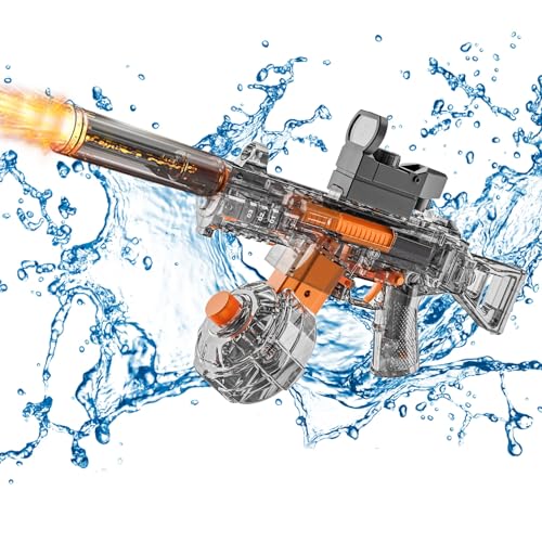 Elektrische Wasserpistole für Kinder Erwachsene, 350ml Hochleistungs Spritzpistole mit LED Licht, 32FT Reichweite, IP67 Wasserdicht Outdoor Spielzeug für Pool und Strand für Kinder von 8-12 Jahren (A) von GZWY