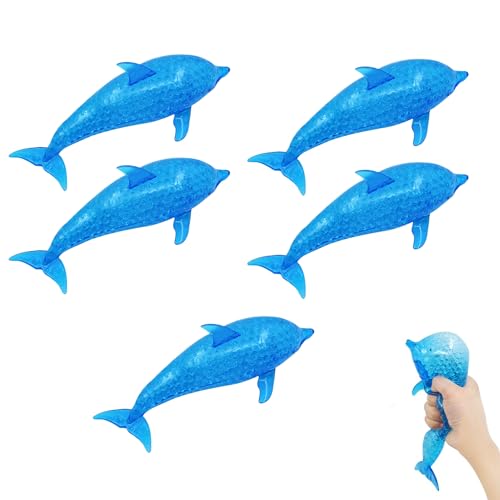 Tierische Dehnbare Spielzeuge, Squeeze Stressbälle, Anti Stress Haifisch Spielzeug, Sensorisches Zappelspielzeug zur Angstlinderung Anti Stress Spielzeug für Erwachsene und Kinder (Delfin, 10) von GZWY