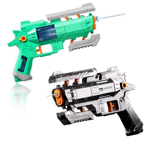 Wasserpistole Spielzeug Klein, 2 Stück Wasserpistolen Set, Wasserspritzpistole für Erwachsene Kinder, Wasser Blaster, Water Gun für Party Schwimmbad Strand Hof im Freien Kampf Spielzeug (B) von GZWY