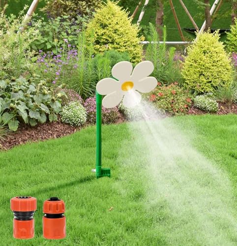 Wassersprinkler Kinder Outdoor, Crazy Daisy Sprinkler, 360° Rasensprinkler Tanzende Blume, Wasserblume für Garten Kinder, Rasensprenger Wasserspielzeug mit Gartenschlauch Anschluss (C) von GZWY