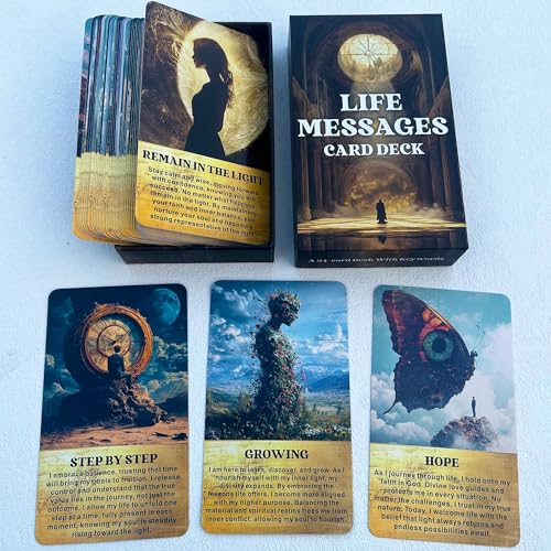 GZXINKE Life Messages Oracle Deck, 54 Spirituelle Weisheits-Orakelkarten, Orakelkarten für Anfänger, Embrace Your Inner Light and Transformation GZXINKE Life Messages Oracle Deck, 54 Spirituelle Weisheits-Orakelkarten, Orakelkarten für Anfänger, Embrace Your Inner Light and Transformation von GZXINKE