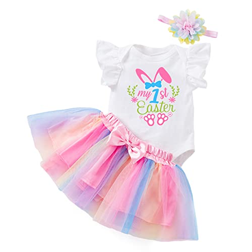 GZYshoyao osterhasen ohren kinder Baby Ostern Strampler Kostüm Mädchen Outfit Blumen Spitze Langarm Body+Tütü Tüllrock+Bowknot Stirnband 3tlg Bekleidungssets baby overall sommer strampler neugeborene von GZYshoyao