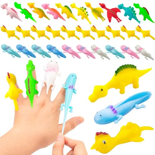 GZcaiyun 30 STK Schleuder Finger Spielzeug Set, Fingerspielzeug Salamander Slingshot Fingerspielzeug, Slingshot Dinosaur Finger Toys, Finger Strecken Fliegende Hühner, Zufällige Farbe GZcaiyun 30 STK Schleuder Finger Spielzeug Set, Fingerspielzeug Salamander Slingshot Fingerspielzeug, Slingshot Dinosaur Finger Toys, Finger Strecken Fliegende Hühner, Zufällige Farbe von GZcaiyun