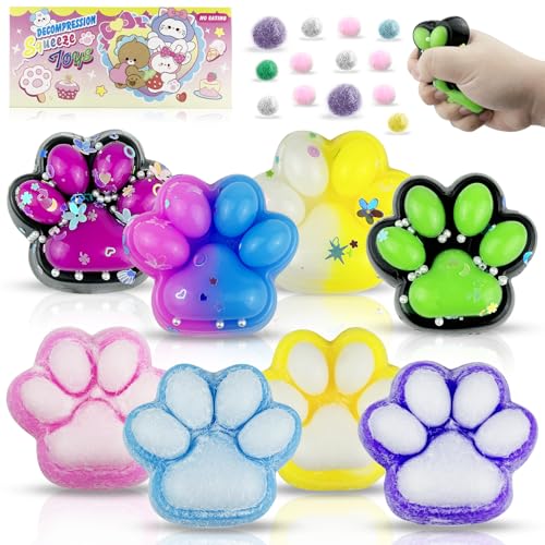 GZcaiyun 8 STK Cat Paw Squeeze Toy, Cat Paw Anti Stress Bälle, Funny Squishy Toy, Squeeze Antistressball Erwachsene, Anti Stress Spielzeug, Stressabbau, Bunt, Pailletten Set Zufällige Lieferung GZcaiyun 8 STK Cat Paw Squeeze Toy, Cat Paw Anti Stress Bälle, Funny Squishy Toy, Squeeze Antistressball Erwachsene, Anti Stress Spielzeug, Stressabbau, Bunt, Pailletten Set Zufällige Lieferung von GZcaiyun
