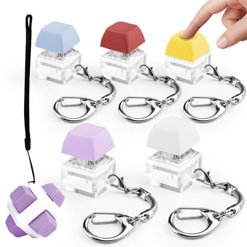 GZhaimai 4 STK Fidget Toy Schlüsselanhänger + 1 STK Keyboard Fidget Toy Sechs-Tasten, Abnehmbarer Tastatur Schlüsselanhänger zur Dekompression Dekoration GZhaimai 4 STK Fidget Toy Schlüsselanhänger + 1 STK Keyboard Fidget Toy Sechs-Tasten, Abnehmbarer Tastatur Schlüsselanhänger zur Dekompression Dekoration von GZhaimai