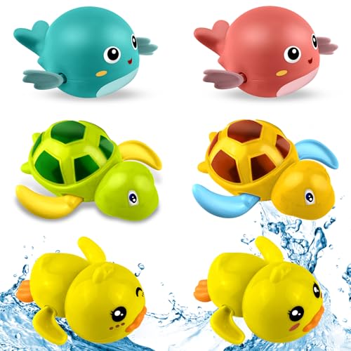 GZqiancang 6 Stück Badespielzeug Baby, Uhrwerk Baby Badespielzeug mit 1 Stück Badespielzeug Netz und 2 Stück Selbstklebend Haken für Baby Kinder ab 1 2 3 4 Jahr GZqiancang 6 Stück Badespielzeug Baby, Uhrwerk Baby Badespielzeug mit 1 Stück Badespielzeug Netz und 2 Stück Selbstklebend Haken für Baby Kinder ab 1 2 3 4 Jahr von GZqiancang