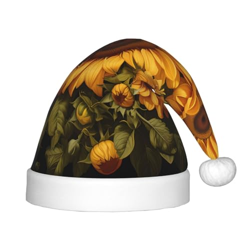 GaJher Mit der gelben Sonnenblumen-Weihnachtsmütze – Weihnachts-Kopfbedeckung, lustige Kopfbedeckungen für Feiertage, Partys für Halloween, Festivals von GaJher