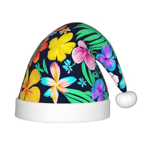 GaJher Weihnachtsmütze mit bunten Blumen – Weihnachts-Kopfbedeckung, lustige Kopfbedeckung für Feiertage, Partys für Halloween, Festivals von GaJher