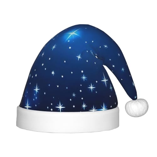Weihnachtsmütze mit blauem Sternmuster – Kopfbedeckung für Weihnachten, Neujahr, lustige Kopfbedeckungen für Feiertage, Partys für Halloween, Festival von GaJher